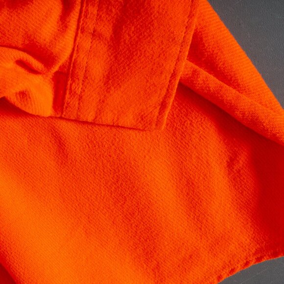 Vintage Kmart Sportsman Neon Orange Button Down Flannel Shirt - L/XL - Picture 7 of 9